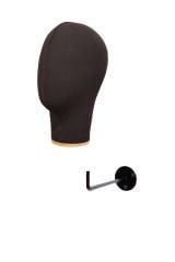 Duvara Monte Bayan Kumaş Kaplı Kafa Mankeni