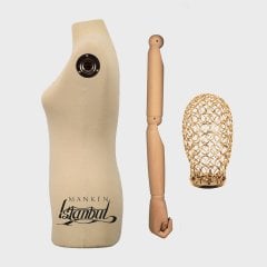 Ahşap Kollu Lüks Ayaklı Terzi Mankeni Vitrin Mankeni