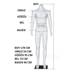 S Beden Erkek Hayalet Vitrin Mankeni-Ghost Mannequin