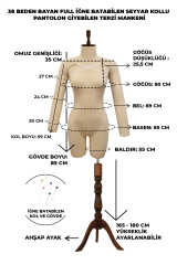 38 Beden Kollu İğne Batabilen Prova Mankeni Terzi Mankeni