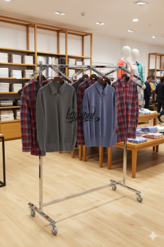 6 Adet Askılı Tekerlekli Yüksek Kalite Krom Kaplama Metal Orta Stand