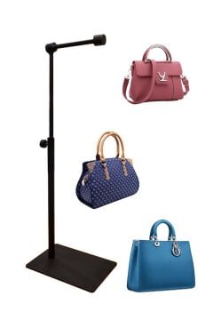 Ayarlanabilir Siyah Çanta Standı Çanta Askısı L Çanta Standı - Elegan Çanta Teşhir Askısı