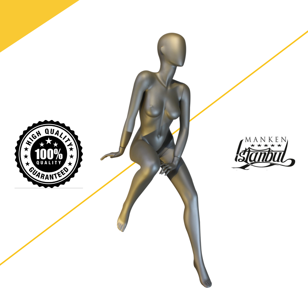 Delüx 1. Sınıf Oturan Bayan Vitrin Mankeni