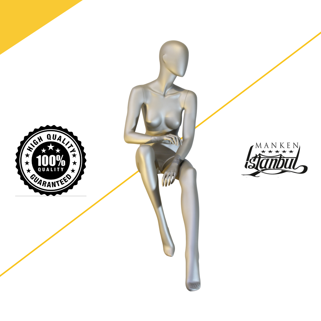 Delüx 1. Sınıf Oturan Bayan Vitrin Mankeni