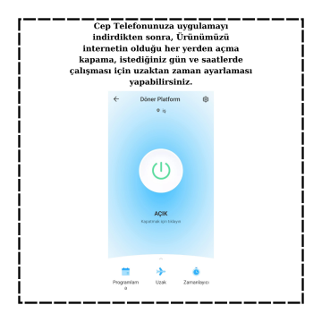 100 Cm Çap Wi-Fe Kontrol 75 Kg Kapasiteli Uzaktan Kontrol Döner Platform