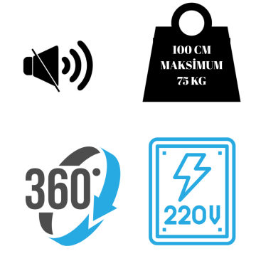 100 Cm Çap 75 Kg Taşıma Kapasiteli Uzaktan Döner Platform