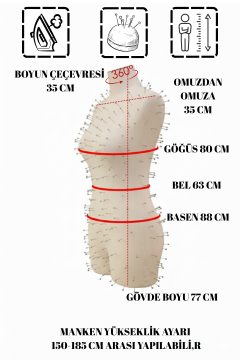 34 Beden Pantolon Giyebilen İğne Batabilen Terzi Mankeni