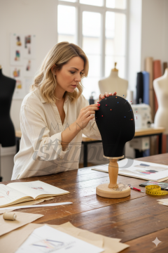 Dik Ve Yatay İğne Batabilen Bayan Kumaş Kaplı Kafa Mankeni