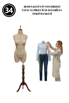 Dikiş Takım Setli 34 Beden Özel Kumaş Pantolon Giyebilen Terzi Mankeni