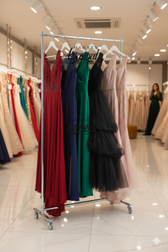 Yüksekli Ayarlı Tekerlekli Abiye Gelinlik Standı