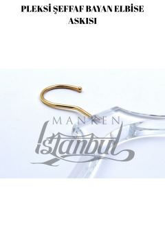 Business Class 40 Cm Pleksi Şeffaf Gold Kanca Bayan Takım Elbise Askısı Palto Ceket askısı