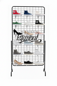 Beyaz Tel Panoya Geçme Plastik Ayakkabı Standı