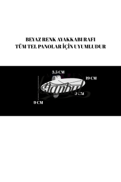 Beyaz Tel Panoya Geçme Plastik Ayakkabı Standı