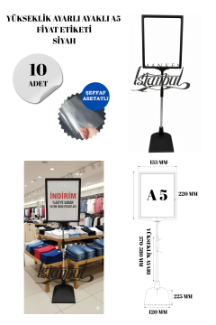 Siyah A5 Ayaklı Etiketlik Fiyat Etiketi Sepet Etiketi