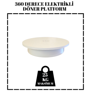 Elektrikli 50 CM Beyaz Renk 25 KG Kapasite Döner Platform