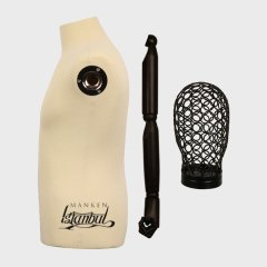 Erkek Tel Kafalı Ahşap Kollu Terzi Mankeni Vitrin Mankeni