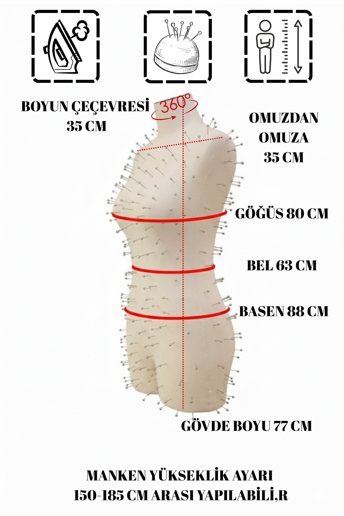 34 Beden Terzi Mankeni Ölçüleri