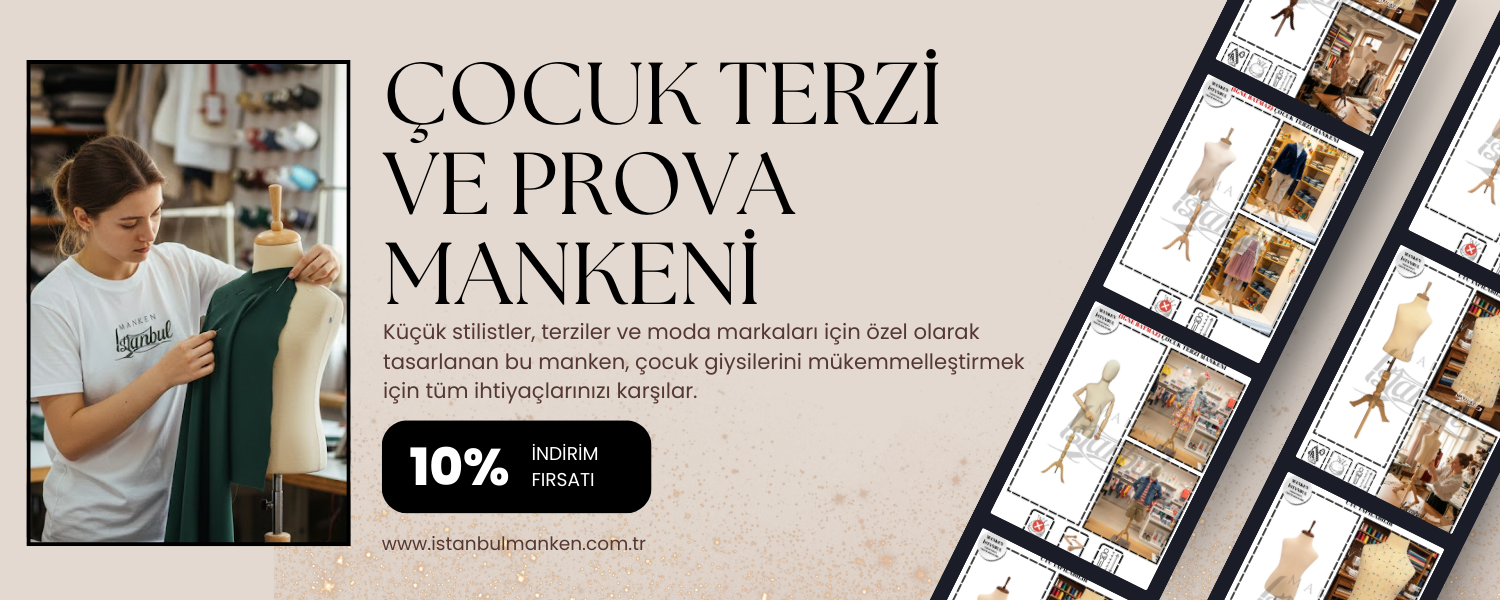Çocuk terzi ve prova mankeni