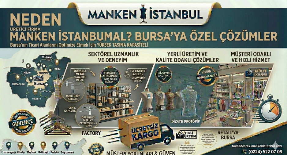 Bursa ili ve tüm ilçelerine terzi mankeni, prova mankeni, gelinlik mankeni, vitrin mankeni, döner platform