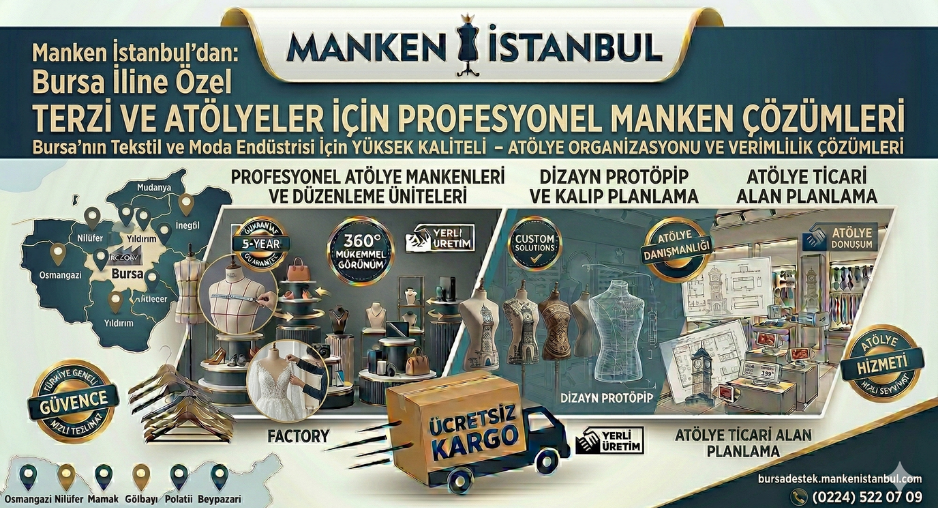 Bursa ili ve tüm ilçelerine terzi mankeni, prova mankeni, gelinlik mankeni, vitrin mankeni, döner platform