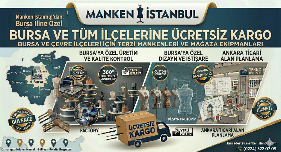  Bursa ili ve tüm ilçelerine terzi mankeni, prova mankeni, gelinlik mankeni, vitrin mankeni, döner platform
