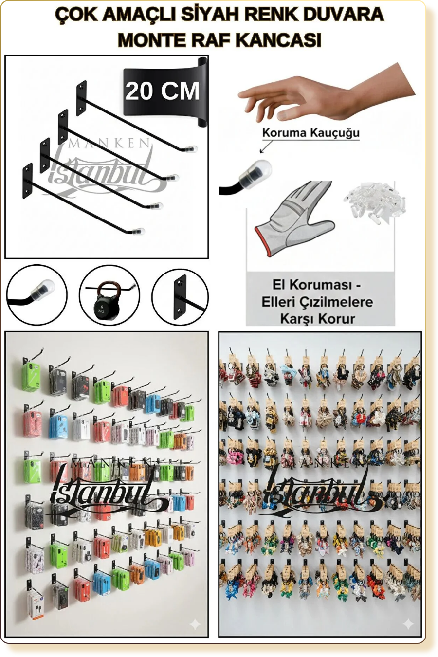 duvara monte raf kancası