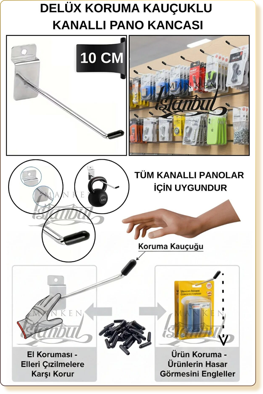 kanallı pano kancası