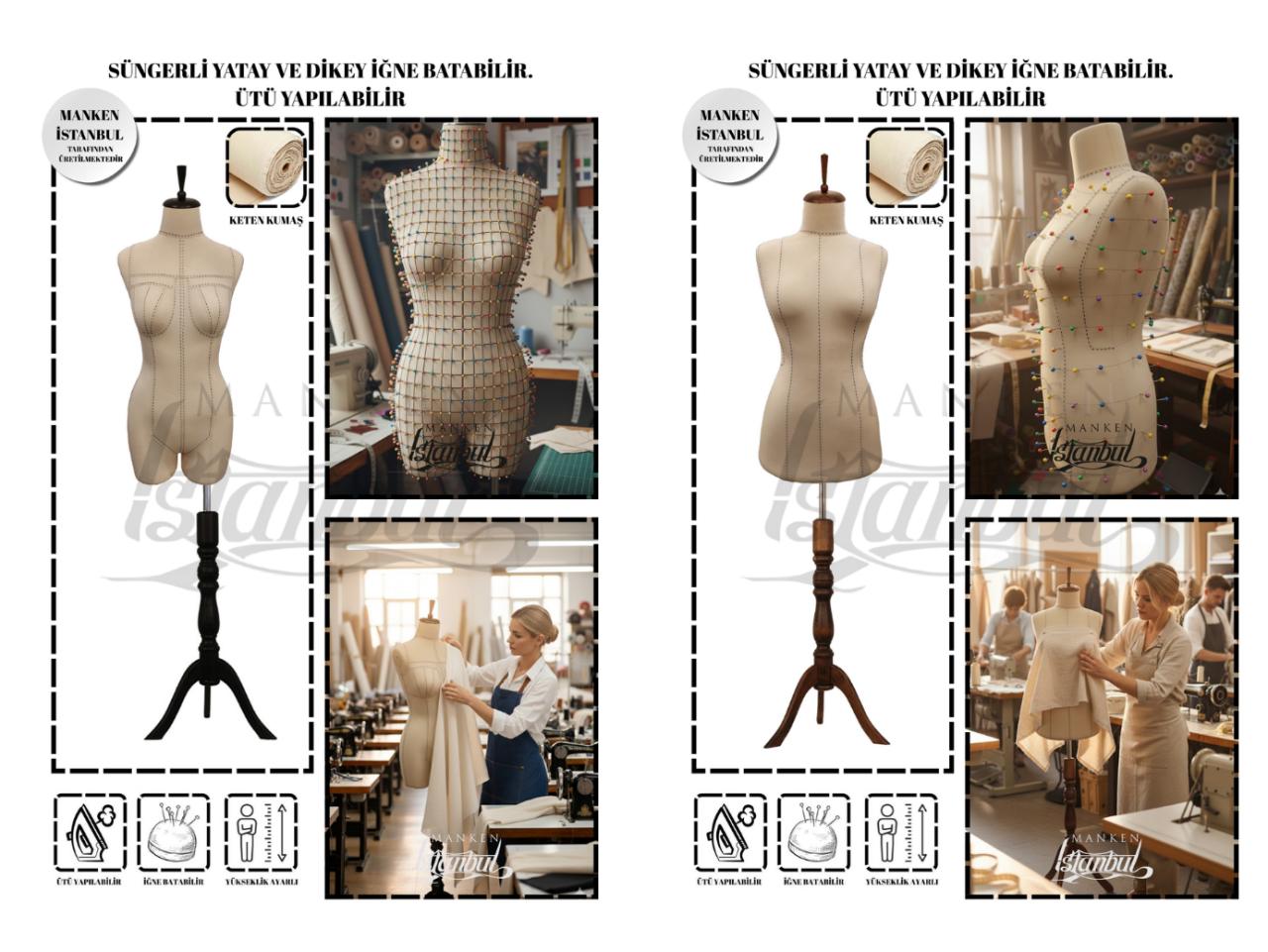 Özel punto dikişli keten kumaş terzi mankeni nedir ?