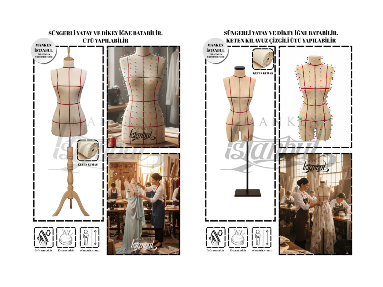 Kılavuz çizgili manken hangi çalışmalar için uygundur ?