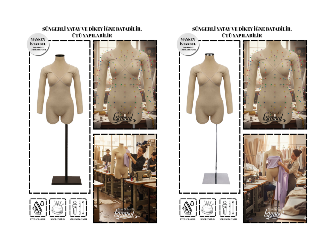 Seyyar kollu pantolon mankeni hangi çalışmalar için uygundur?