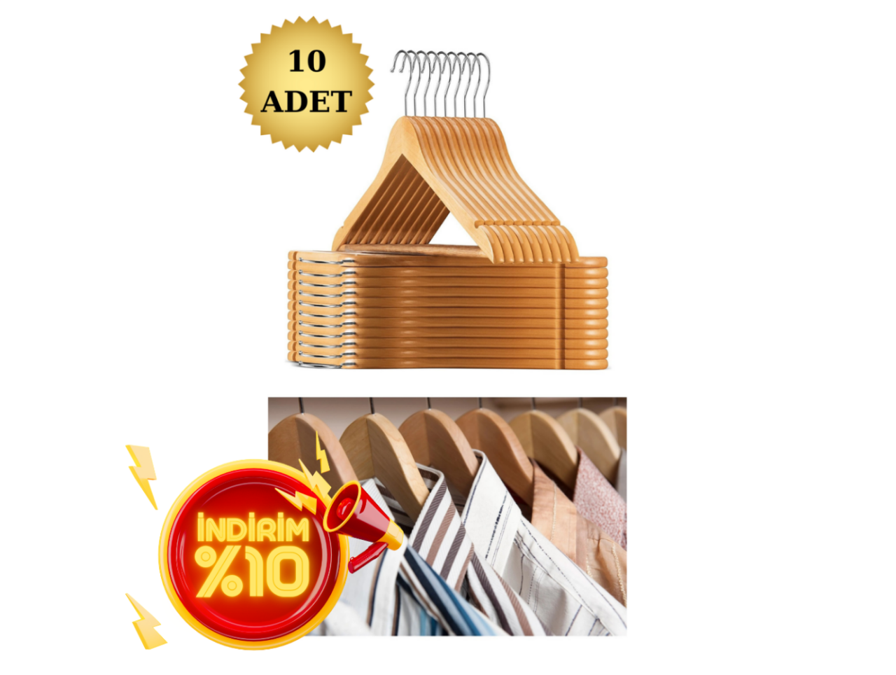 Ahşap Bluz Askısı ile Şıklığı ve Düzeni Dolabınıza Taşıyın