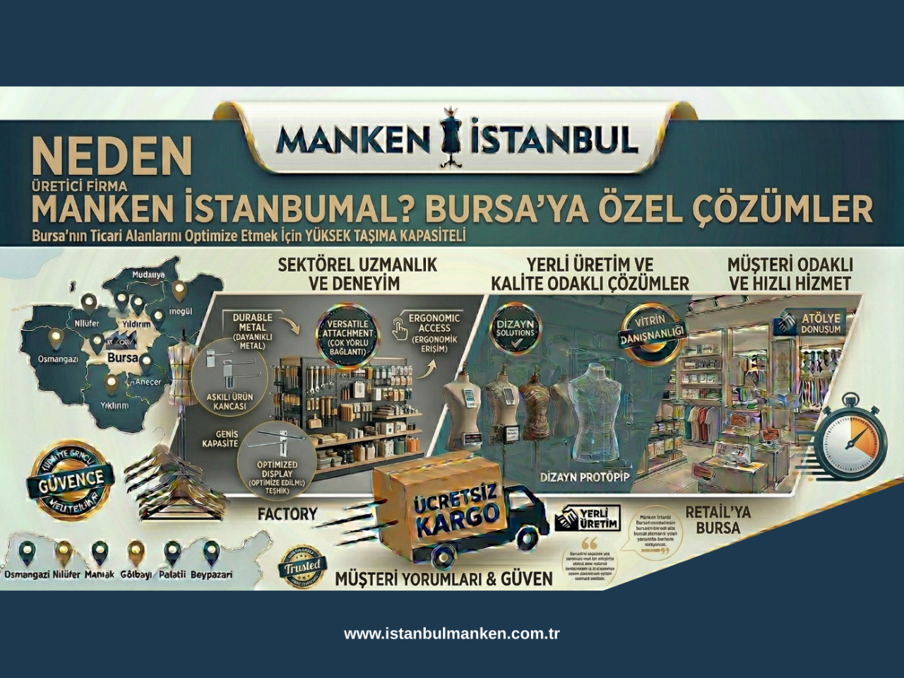 Bursa’nın Tüm İlçelerine Ücretsiz Kargo Terzi ve Prova Mankeni