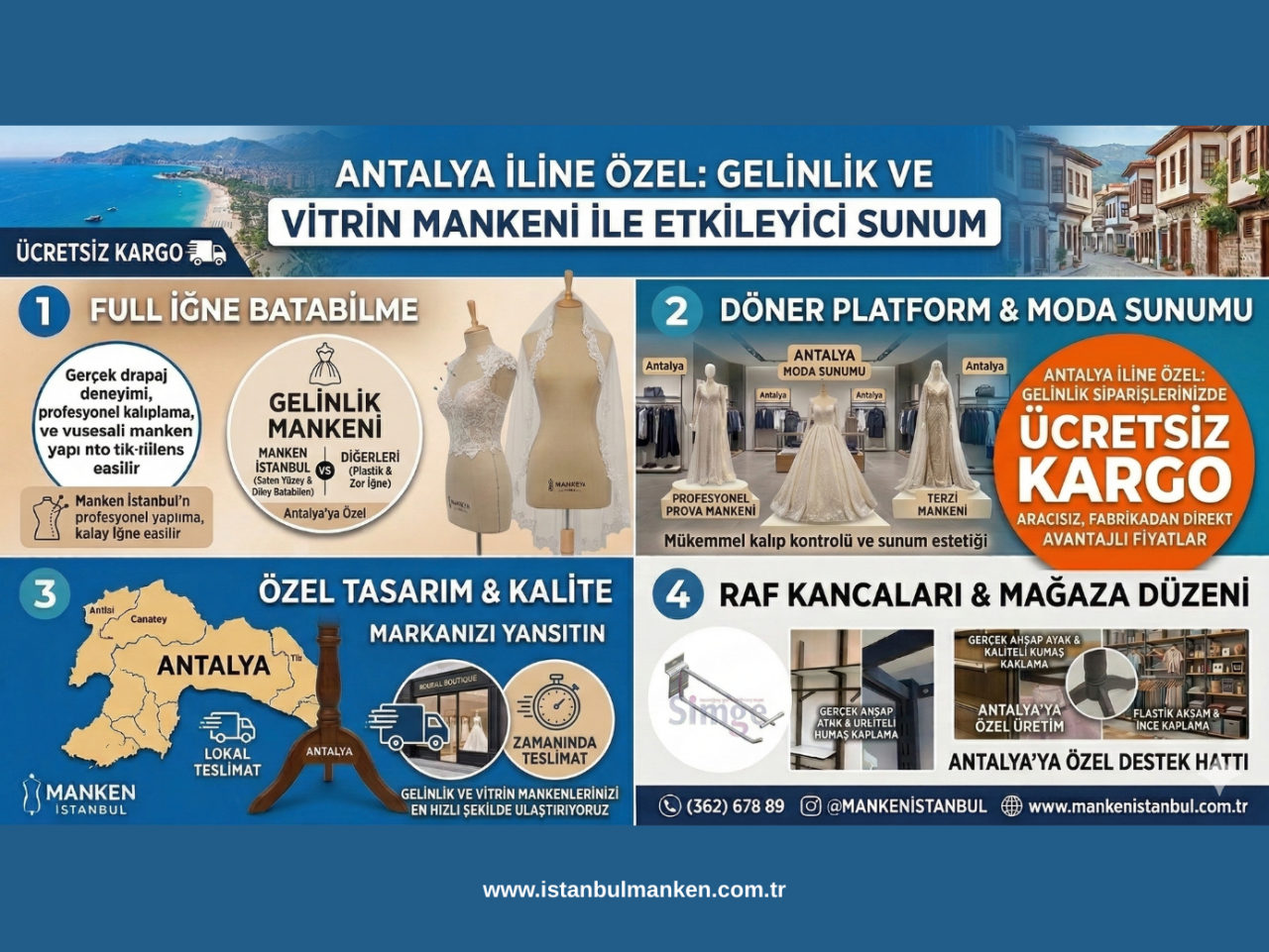 Antalya’nın Tüm İlçelerine Ücretsiz Kargo Terzi ve Prova Mankeni