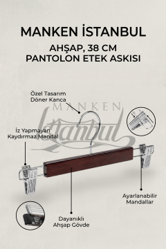 Delüks 10 Adet Beyaz Ahşap Pantolon Askısı Etek Askısı Kıyafet Askısı
