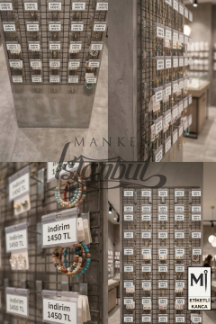 Koruma Kauçuklu Etiketli Tel Pano Kancası Galvaniz