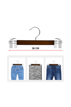 Delüks 10 Adet Beyaz Ahşap Pantolon Askısı Etek Askısı Kıyafet Askısı