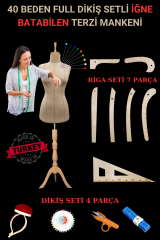 Riga - Dikiş Setli Punto Sünger Terzi Mankeni Prova Mankeni 40 beden