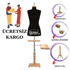 Lüks Ahşap Ayak Terzi Mankeni Prova Mankeni Vitrin Mankeni