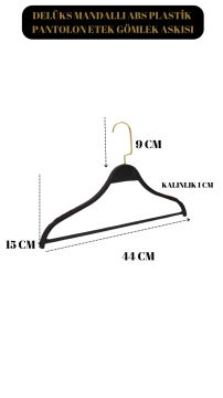 10 Adet Gold Kancalı Abs Plastik Elbise Askısı Kıyafet Askısı
