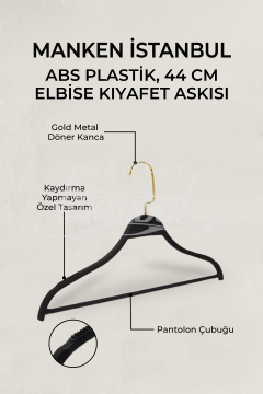 10 Adet Gold Kancalı Abs Plastik Elbise Askısı Kıyafet Askısı