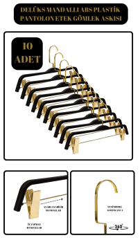 Delüks 10 Adet Abc Plastik Pantolon Askısı Etek Askısı Elbise Askısı