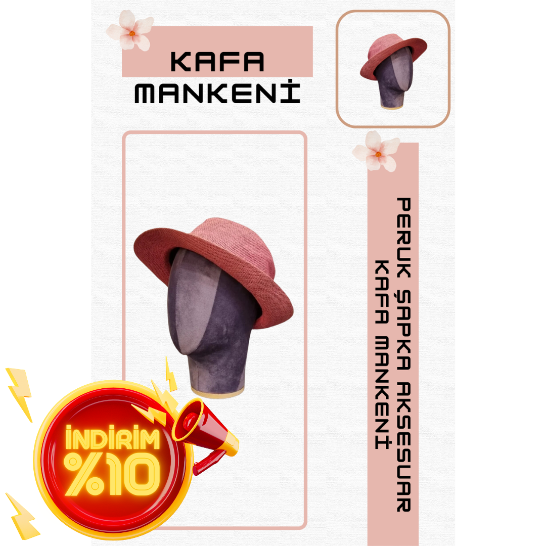 Bayan kumaş kaplı kafa mankeni