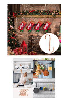 Paslanmaz 10 Adet Çelik S Kanca Mutfak Banyo Depo Kancası Rose