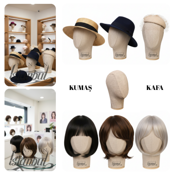 Bayan kumaş kaplı kafa mankeni