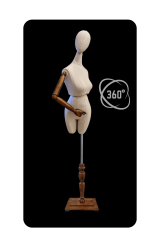 Yüksek Kalite Gövde ve Kafa 360 Derece Dönebilen Vitrin Mankeni