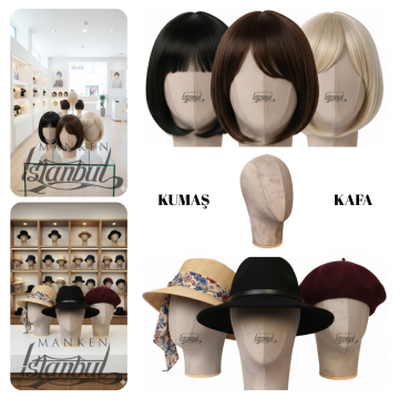 Bayan kumaş kaplı kafa mankeni
