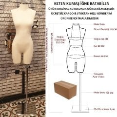 38 Beden Keten Kumaş Pantolon Giyebilen Terzi Mankeni