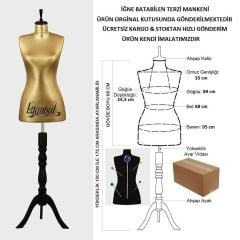 Süngerli Gold Kumaş Terzi Mankeni Prova Mankeni 36-38-40 Beden