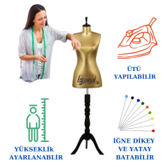 Süngerli Gold Kumaş Terzi Mankeni Prova Mankeni 36-38-40 Beden