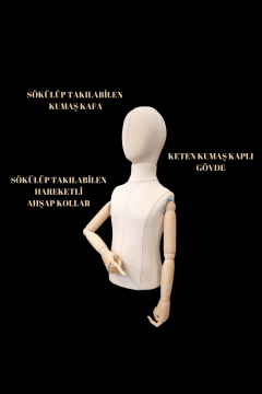 Ahşap Kukla Kollu Çocuk Terzi Mankeni